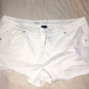 White Jean shorts